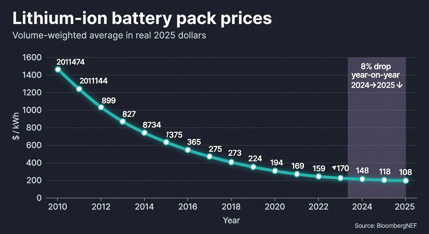 Lithium-ion Battery Pack Prices 2010–2025