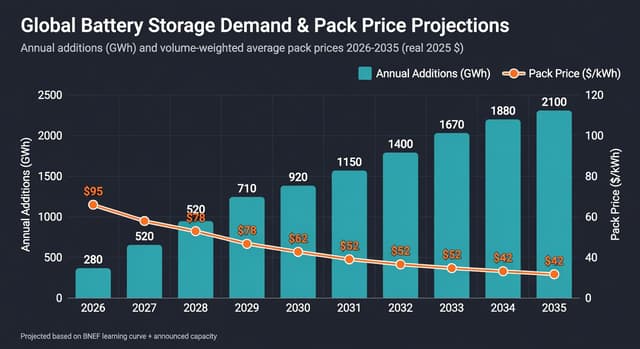Projected Global Battery Demand and Price Trajectory 2026-2035