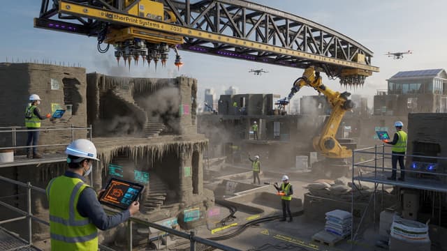 Robotic 3D printed construction, 2035