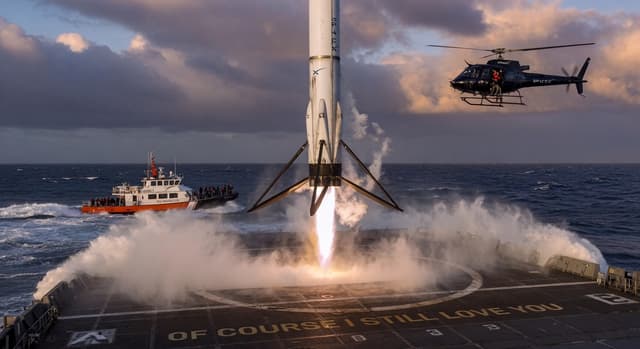 First Falcon 9 booster landing on drone ship, 2015
