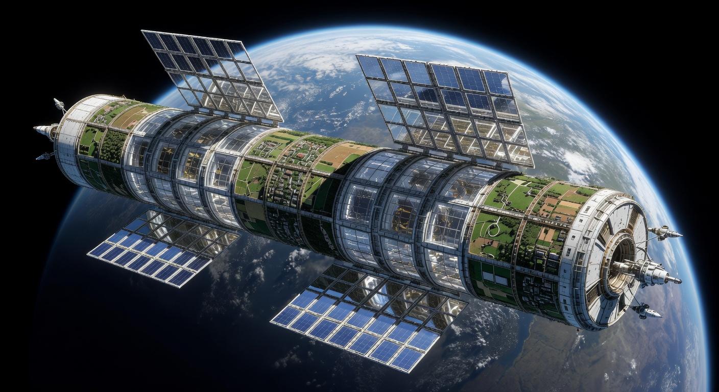 O'Neill Cylinder Earth Orbit 2085