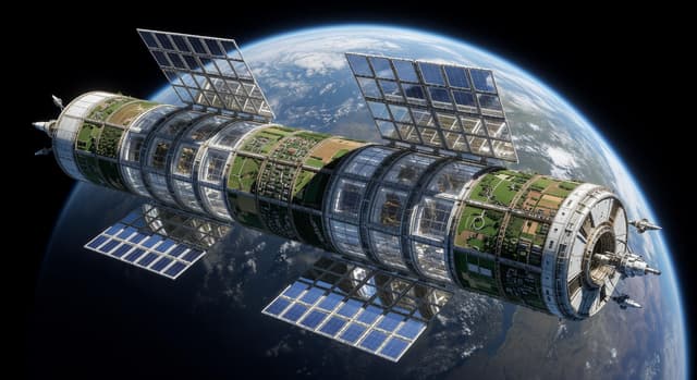 O'Neill Cylinder Earth Orbit 2085