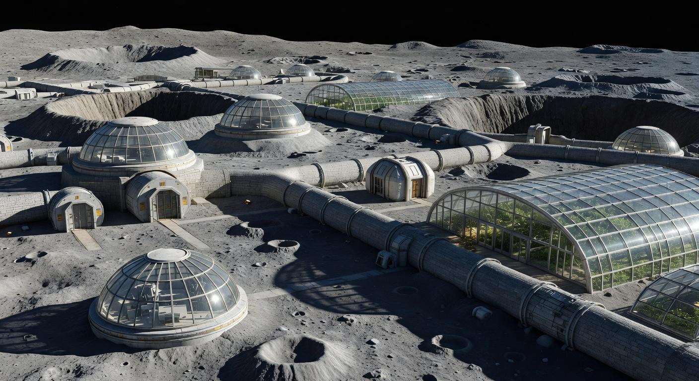 Mature Lunar South Pole City 2090s