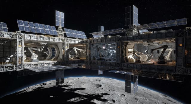 Advanced Lunar Orbit Manufacturing 2100s