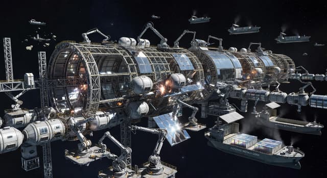 O'Neill Assembly from Asteroid Materials
